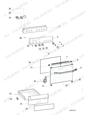 Взрыв-схема плиты (духовки) Hotpoint-Ariston H64MH2AFXIT (F155467) - Схема узла