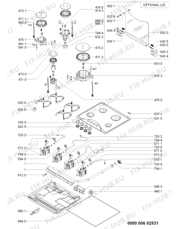 Схема №1 AKM227/WH с изображением Рассекатель для плиты (духовки) Whirlpool 481060118281