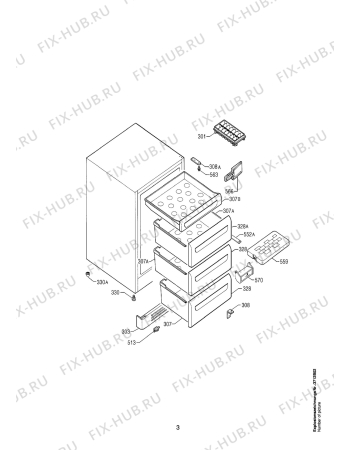 Взрыв-схема холодильника Aeg ARC1342-4U - Схема узла Housing 001