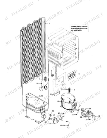 Взрыв-схема холодильника Tricity Bendix FD800W - Схема узла Cooling system 017