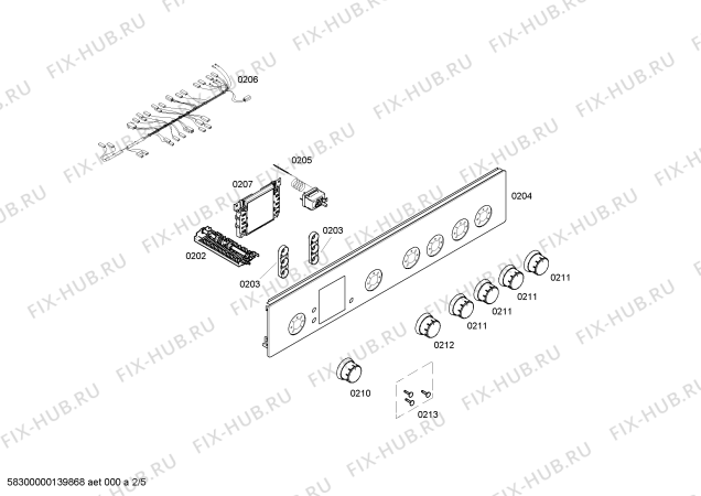 Схема №3 FRT4601WG с изображением Панель управления для электропечи Bosch 00672681