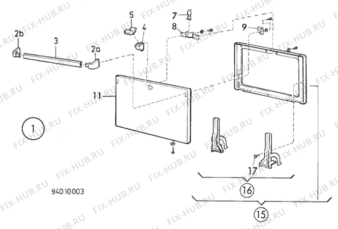 Взрыв-схема посудомоечной машины Unknown QC700F - Схема узла H10 Oven Door bi (small)