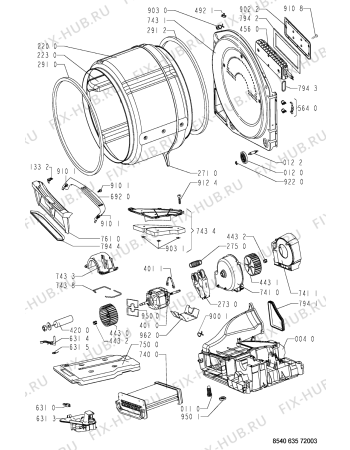 Схема №2 AWL 635 с изображением Обшивка для сушилки Whirlpool 481245215679