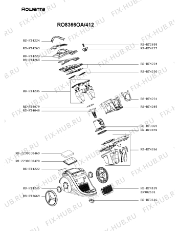 Схема №2 RO594811/410 с изображением Щетка (насадка) для электропылесоса Rowenta RS-RT3715