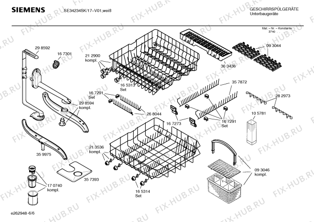 Взрыв-схема посудомоечной машины Siemens SE34234SK - Схема узла 06