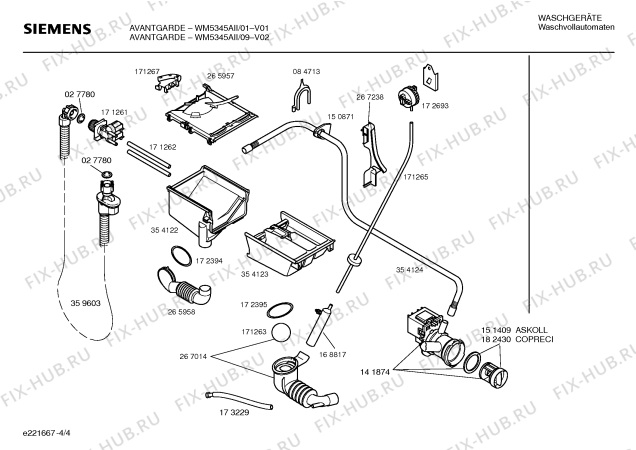 Взрыв-схема стиральной машины Siemens WM5345AII AVANTGARDE - Схема узла 04