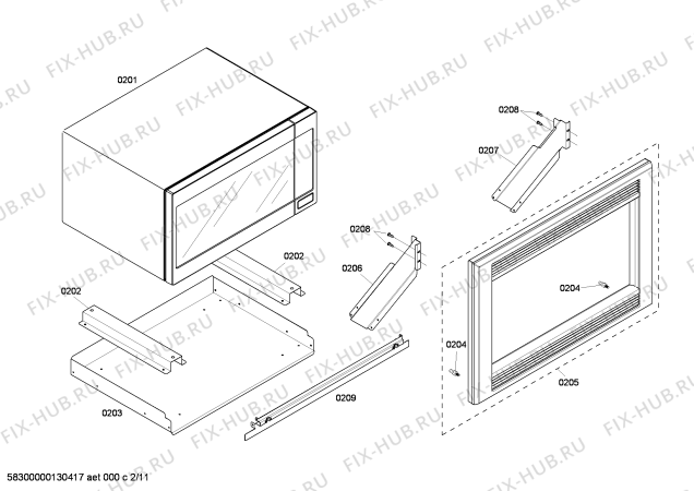 Схема №4 HBL5720UC с изображением Скоба для плиты (духовки) Bosch 00668811