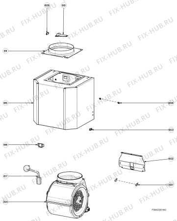 Взрыв-схема вытяжки Zanussi ZHC941ALU - Схема узла Section 5