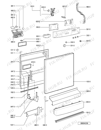 Схема №2 ADP 6945 IXM с изображением Модуль (плата) управления для посудомоечной машины Whirlpool 481221479519