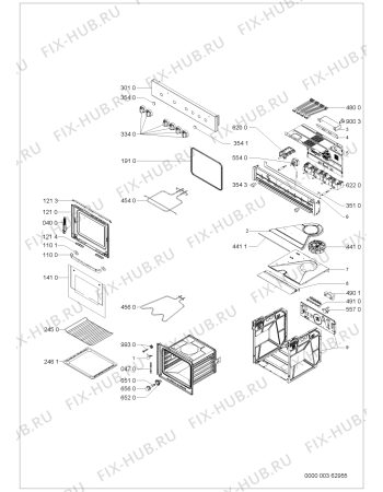 Схема №1 AKS200/WH с изображением Обшивка для плиты (духовки) Whirlpool 481245248561