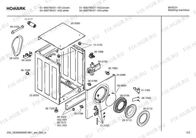Взрыв-схема стиральной машины Hiemark 02-800790 - Схема узла 02