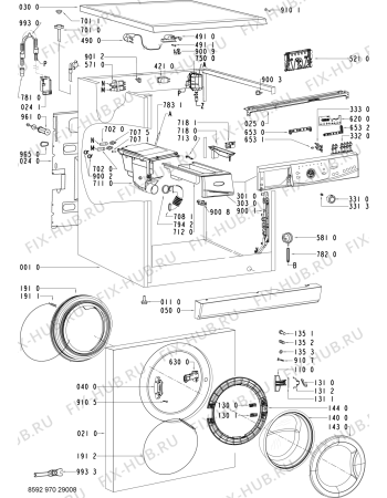 Схема №2 AWO/D 7244 с изображением Модуль (плата) для стиралки Whirlpool 480111102644