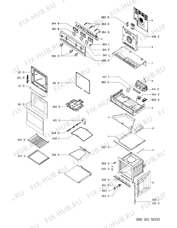 Схема №1 AKP 515/NB с изображением Клавиша для духового шкафа Whirlpool 481941379068