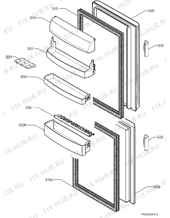 Взрыв-схема холодильника Zanker ZKK36A5S - Схема узла Door 003