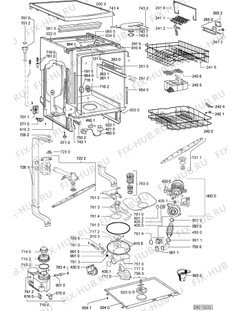 Взрыв-схема посудомоечной машины Bauknecht GSFS 5731 Auto WS - Схема узла