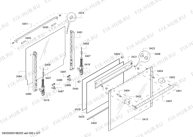 Схема №4 HA857540F с изображением Стеклокерамика для электропечи Siemens 00714980