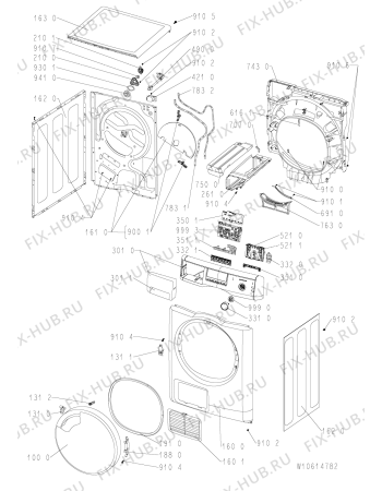 Схема №1 TK EVO 74B BW с изображением Обшивка для стиральной машины Whirlpool 481010589216