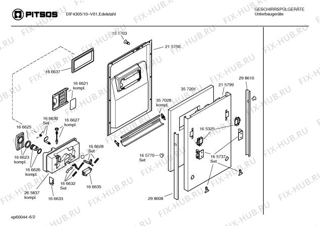 Схема №3 DIF4305 с изображением Инструкция по эксплуатации для посудомойки Bosch 00581061