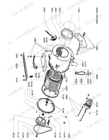 Схема №2 AWL 3888 с изображением Резервуар для стиральной машины Whirlpool 481941818302