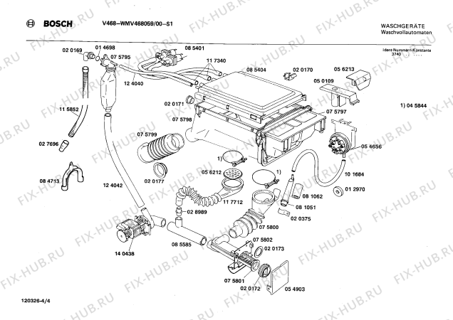 Схема №2 WMV468059 V468 с изображением Таблица программ для стиральной машины Bosch 00085270