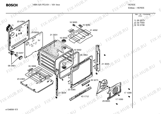 Схема №2 HBN522PEU с изображением Инструкция по эксплуатации для духового шкафа Bosch 00528768