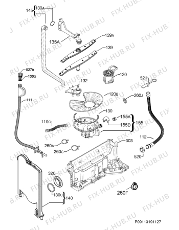 Взрыв-схема посудомоечной машины Zanussi ZDT22001FA - Схема узла Hydraulic System 272