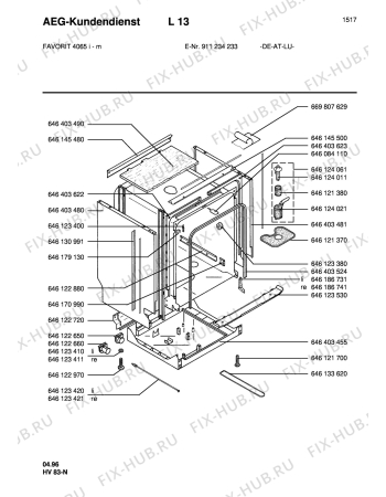 Взрыв-схема посудомоечной машины Aeg FAV4065I-M - Схема узла Housing 001