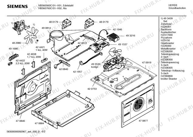 Схема №2 HB560660C с изображением Инструкция по эксплуатации для плиты (духовки) Siemens 00590381