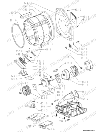 Схема №1 AWZ 7457 с изображением Декоративная панель для сушилки Whirlpool 481245217817