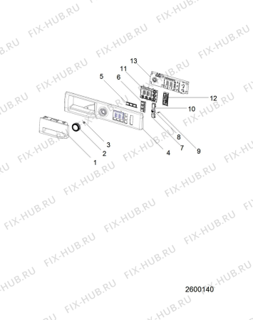 Схема №2 NTM1081WKUK (F155998) с изображением Кнопка, ручка переключения для стиральной машины Indesit C00535892