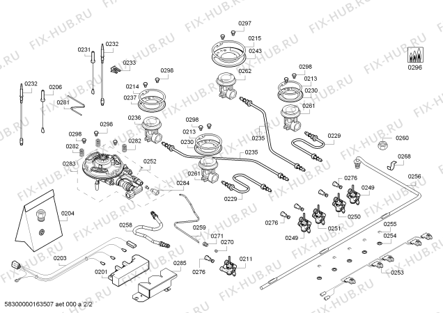 Взрыв-схема плиты (духовки) Siemens ER926SB70N 4G+W C90F IH5 SIEMENS - Схема узла 02