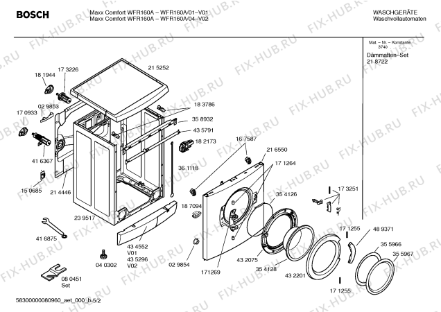 Взрыв-схема стиральной машины Bosch WFR160A Maxx Comfort WFR160A - Схема узла 02