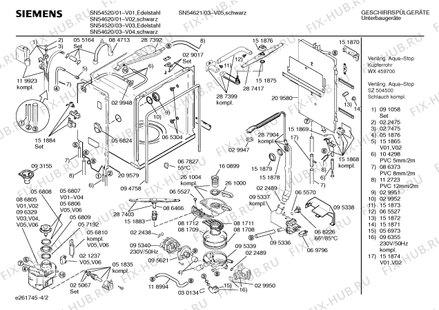 Схема №1 SN54621 с изображением Панель для электропосудомоечной машины Siemens 00289769