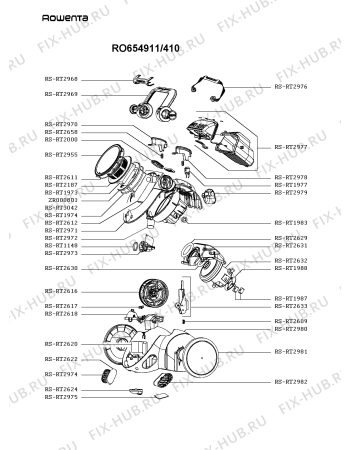 Схема №2 RO653102/410 с изображением Индуктор для пылесоса Rowenta RS-RT2616