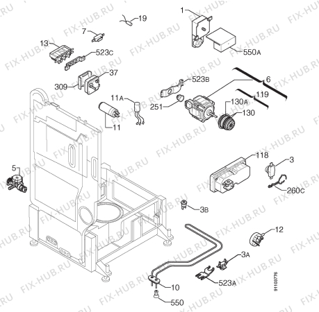 Взрыв-схема посудомоечной машины Zanussi DW929W - Схема узла Electrical equipment 268