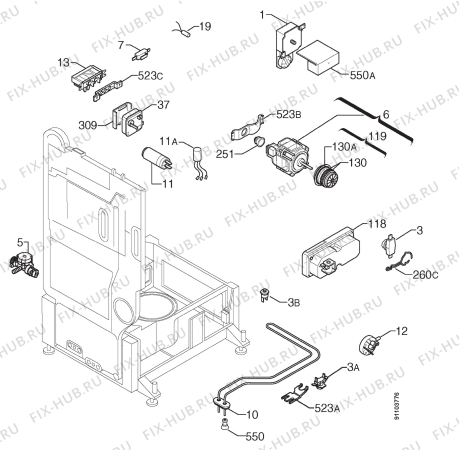 Взрыв-схема посудомоечной машины Privileg 058913 5 - Схема узла Electrical equipment 268