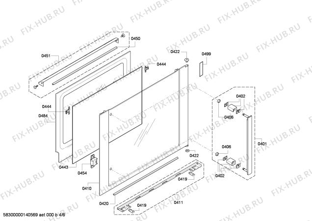 Взрыв-схема плиты (духовки) Bosch HBR781750S - Схема узла 04