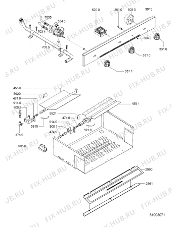 Схема №1 AKR 047/04 IX с изображением Выравниватель для плиты (духовки) Whirlpool 480121104807