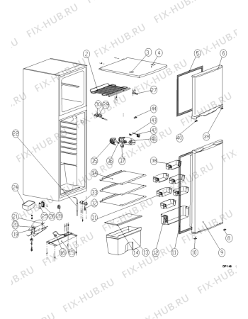 Схема №1 DP 148 N с изображением Дверь для холодильника Whirlpool 482000008905