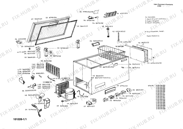 Схема №1 0704404069 GTA40 с изображением Шарнир для холодильника Bosch 00105230