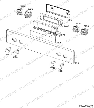 Схема №1 EHGZM с изображением Клавиша для плиты (духовки) Aeg 5617221006