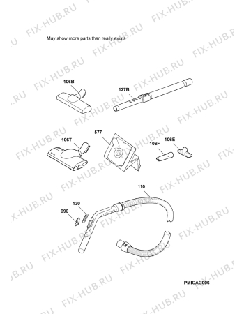 Взрыв-схема пылесоса Progress ONYX165 - Схема узла Accessories