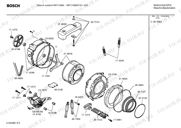 Взрыв-схема стиральной машины Bosch WFC1666IT -MAXX 4 comfort WFC1666 - Схема узла 03