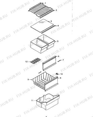 Взрыв-схема холодильника Electrolux TR1058W - Схема узла Furniture