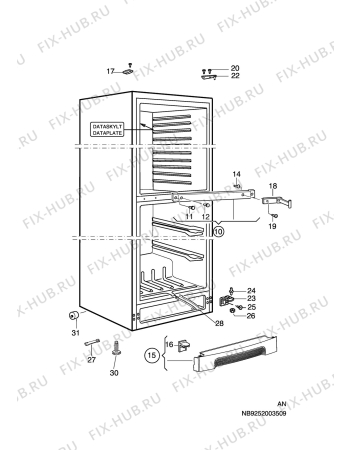 Взрыв-схема холодильника Electrolux ERB35252W8 - Схема узла C10 Cabinet