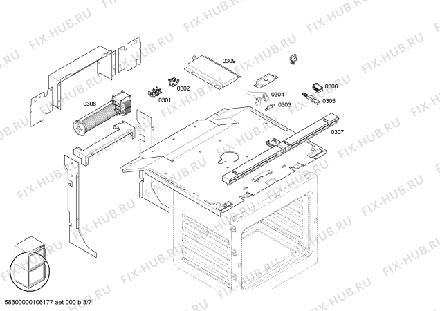 Схема №5 EB294101 с изображением Кабель для плиты (духовки) Bosch 00174547