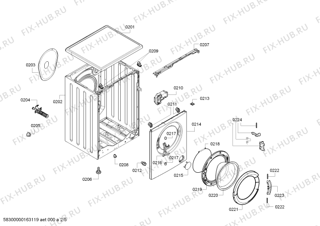 Схема №4 WM08B060GR iQ100 с изображением Мотор для стиралки Bosch 00145405