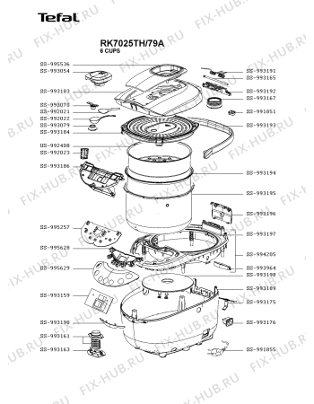 Схема №1 RK7025TH/79A с изображением Блок управления для электромультиварки Tefal SS-995628