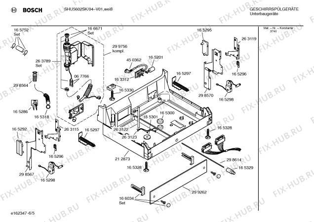 Взрыв-схема посудомоечной машины Bosch SHU5602SK Exklusiv - Схема узла 05