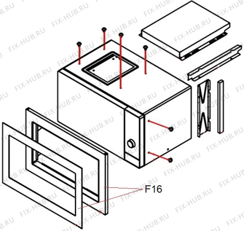 Взрыв-схема микроволновой печи Gorenje BM6240SY2W (428910) - Схема узла 04